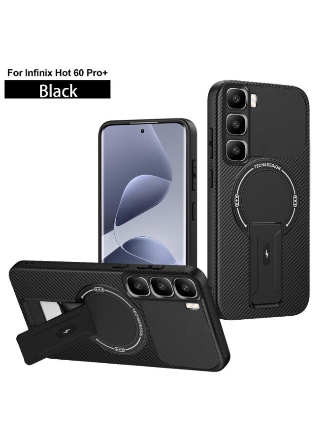 ثلاثة نمور لـ Infinix Hot 60 Pro + (Hot 60 Pro Plus) حالة ، هيكل مستقر ، شعور صديق للجلد ، شحن هاتف واقي لاسلكي مغناطيسي لـ Infinix Hot 60 Pro + (Hot 60 Pro Plus) ، أسود. - Image 1